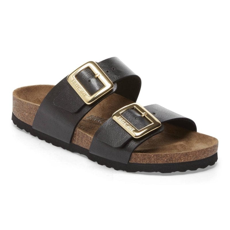 Birkenstock Womens BLACK / 3.5UK Birkenstock Womens Black Sydney Luxe Buckle Birko Flor Sandal - 1029457