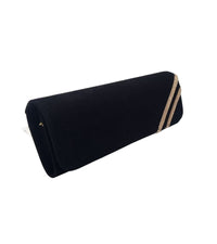 Emis Womens ONE SIZE / BLACK Emis Womens Flap Over Clutch Leather Suede Black Bag - T20 8126