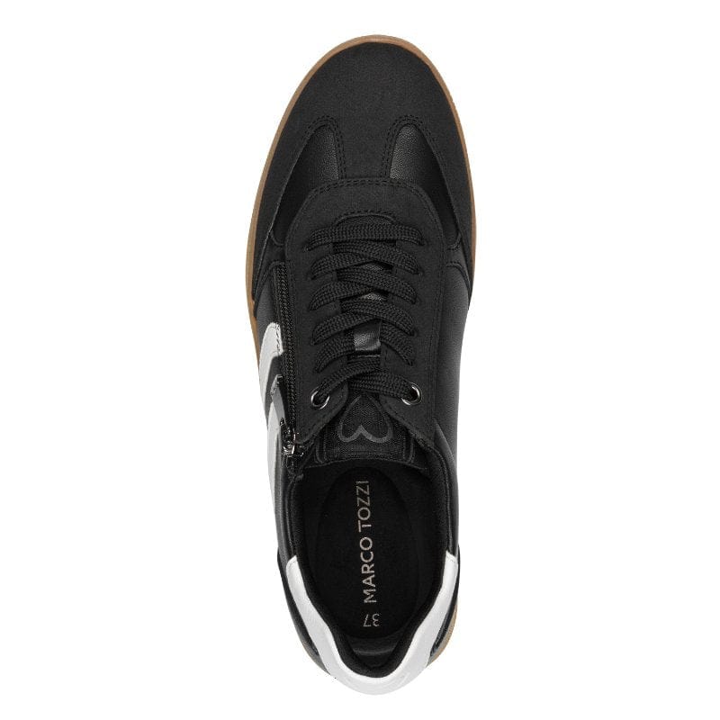 Marco Tozzi Womens Marco Tozzi Womens Black Lace Up Fashion Trainer 2-23739-44