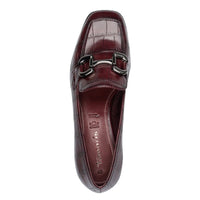 Tamaris Womens Tamaris Womens Burgundy Slip On Block Heels Shoes 1-24316-43
