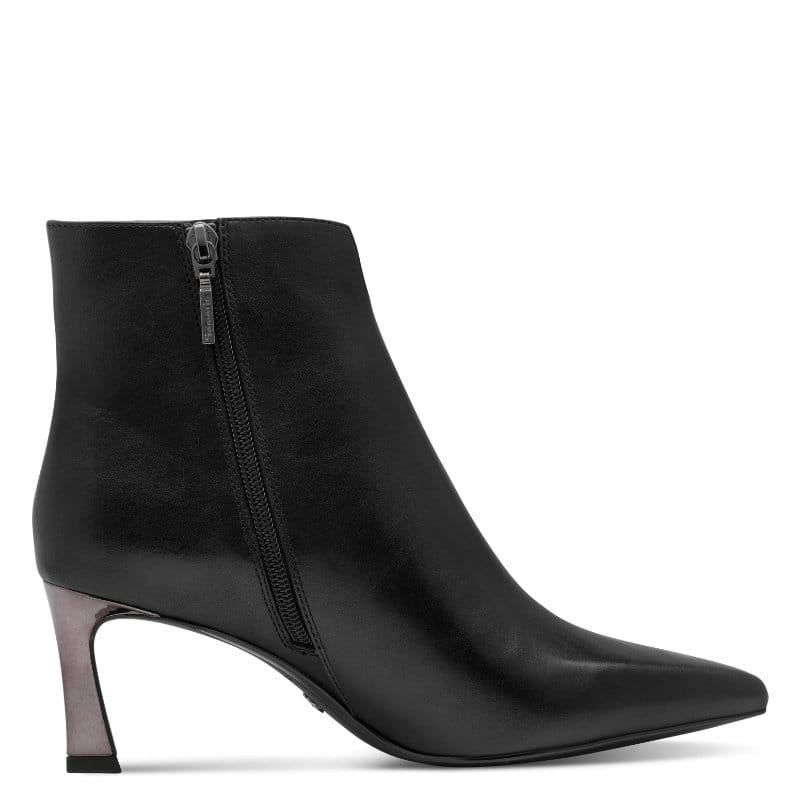 Tamaris Womens Tamaris Womens Black Slip On Leather Ankle Boot 1-25320-47