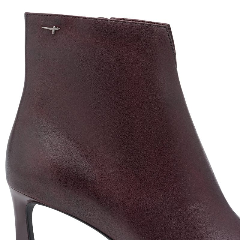 Tamaris Womens Tamaris Womens Burgundy Slip On Leather Ankle Boot 1-25320-47