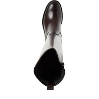 Tamaris Womens Tamaris Womens Brown Side Zip High Knee Boot 1-25508-47