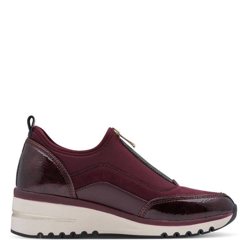Marco Tozzi Womens Marco Tozzi Womens Brown Front Zip Wedge Fashion Trainer 2-24780-45