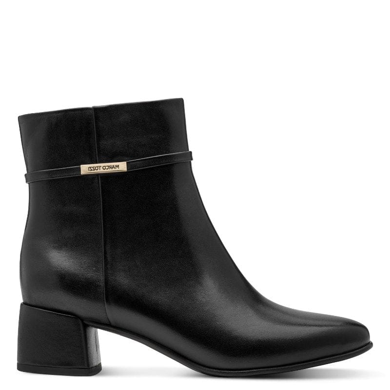Marco Tozzi Womens Marco Tozzi Womens Black Side Zip Block Heel Ankle Boot 2-25378-47