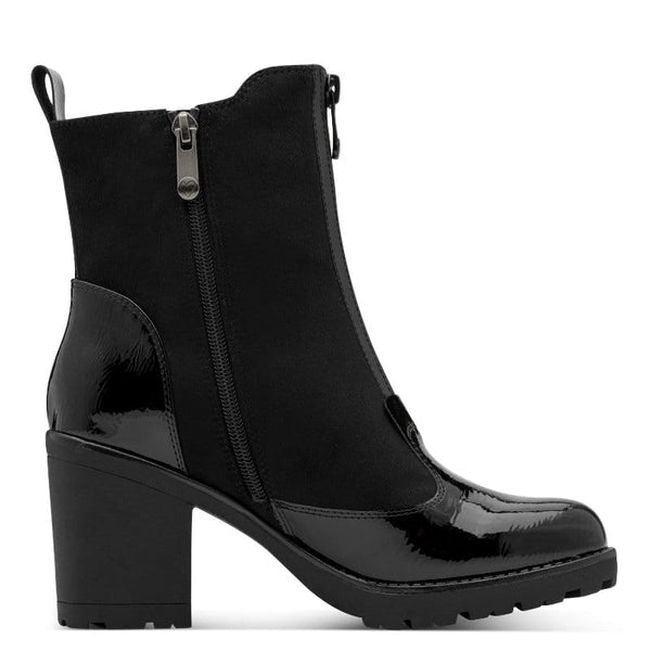 Marco Tozzi Womens Marco Tozzi Womens Black Side Zip Block Heel Ankle Boot 2-25405-47