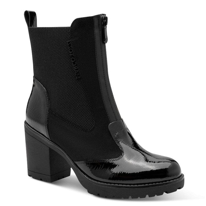 Marco Tozzi Womens BLACK / 3UK Marco Tozzi Womens Black Side Zip Block Heel Ankle Boot 2-25405-47