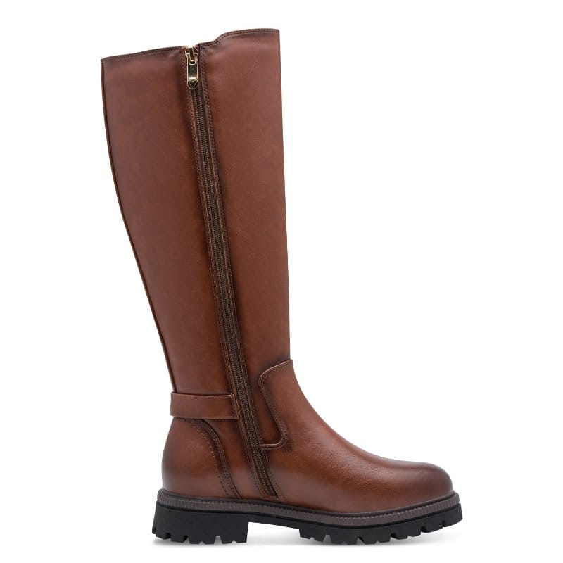 Marco Tozzi Womens Marco Tozzi Womens Tan Side Zip High Knee Boot 2-25610-47