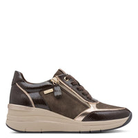 Jana Womens Jana Womens Brown Wide Fit Side Zip Fashion Trainer 8-23789-47
