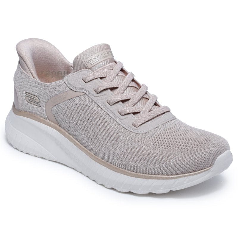 Skechers Womens NATURAL / 3UK Skechers Womens Natural Slip-ins Bobs Sport Squad Chaos Current Muse Fashion Trainer - 117497