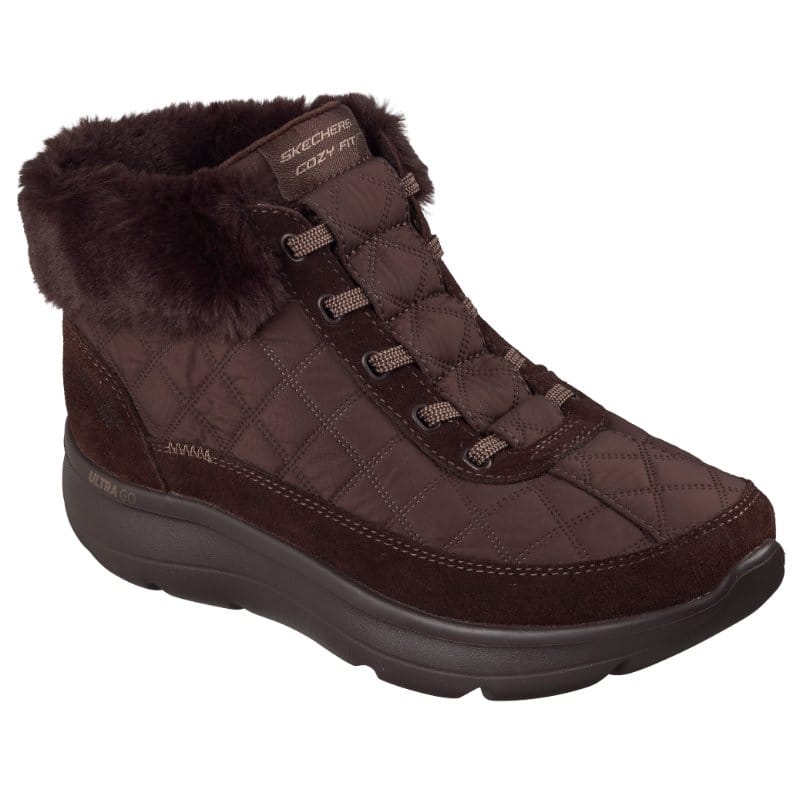 Skechers Womens BROWN / 4UK Skechers Womens Brown On The Go Encore Cozy Fit Maisie Ankle Boot - 144844