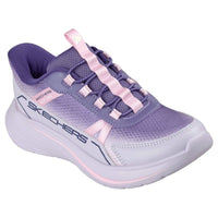 Skechers Kids Kids PURPLE / 12UK Skechers Girls Junior Purple Slip-ins Wave 92 Sparkle Sprint Runner - 304053L