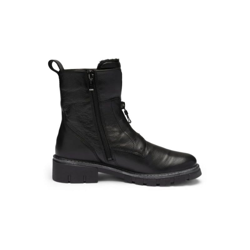 Ara Womens Ara Womens Black Side Zip Leather Dover Ankle Boot - 12-23130-65