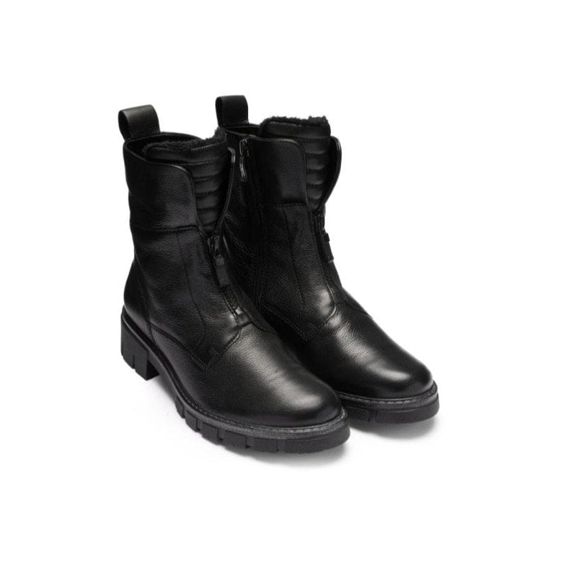 Ara Womens Ara Womens Black Side Zip Leather Dover Ankle Boot - 12-23130-65