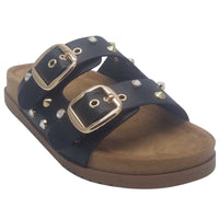 Zanni & Co Womens Drilleys Womens Black Double Strap Fashion Sandal - Ninety Seven