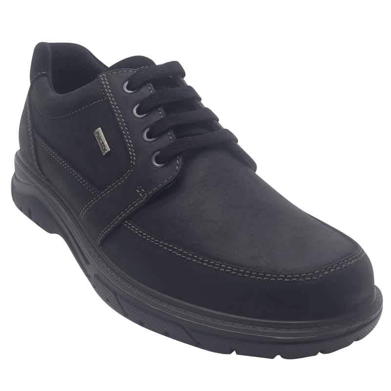 Imac Mens Imac Black Leather Water Resistant Shoe Extra Wide Fit -  201948