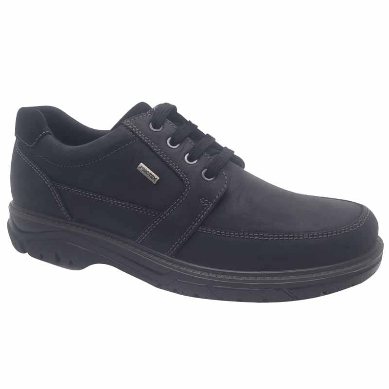 Imac Mens 8UK / BLACK Imac Black Leather Water Resistant Shoe Extra Wide Fit -  201948