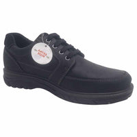 Imac Mens Imac Black Leather Water Resistant Shoe Extra Wide Fit -  201948
