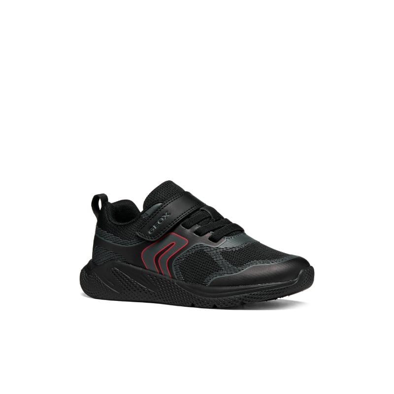 Geox Kids BLACK / 10UK Geox Junior Boys Black Low Top Sprintye Sneakers - J66GBD