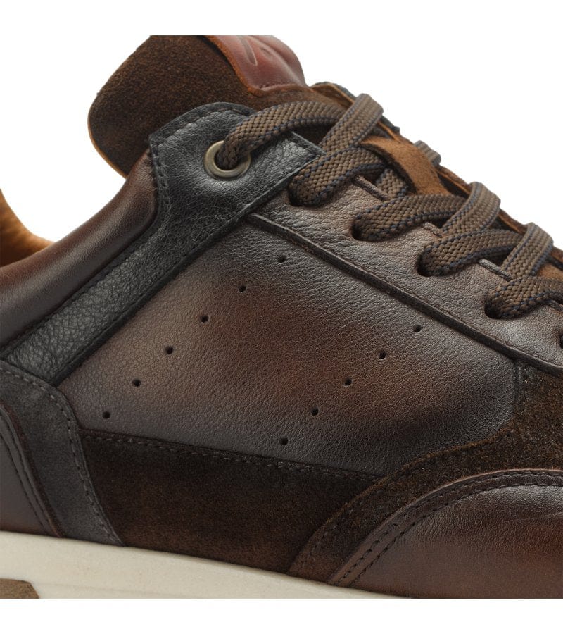 Ambitious Mens Ambitious Mens Premium Brown Combi Leather Fashion Trainer 13052-11173AM