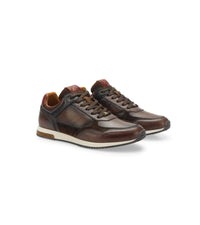 Ambitious Mens Ambitious Mens Premium Brown Combi Leather Fashion Trainer 13052-11173AM