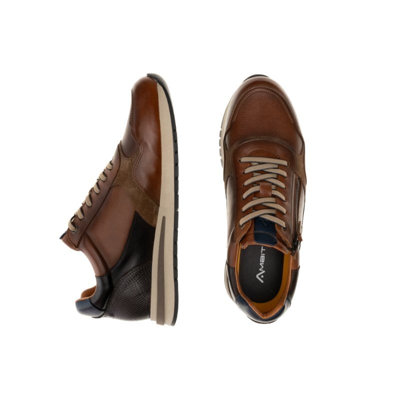 Ambitious Mens Ambitious Mens Tan Leather Temple Fashion Trainer - 13719-6584AM