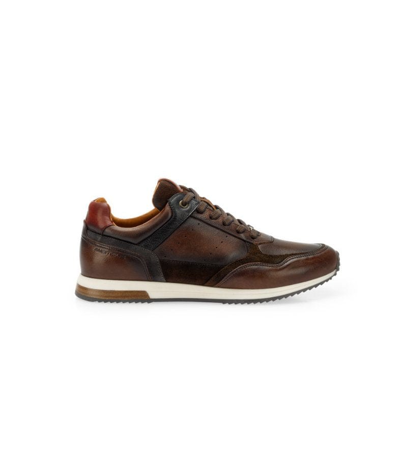 Ambitious Mens BROWN / 7UK Ambitious Mens Premium Brown Combi Leather Fashion Trainer 13052-11173AM