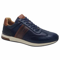 Ambitious Mens NAVY / 8UK Ambitious Mens Navy Leather Slow Fashion Trainer - 14050-6553AM