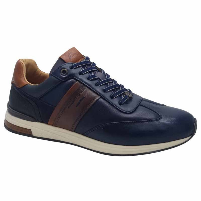 Ambitious Mens NAVY / 8UK Ambitious Mens Navy Leather Slow Fashion Trainer - 14050-6553AM