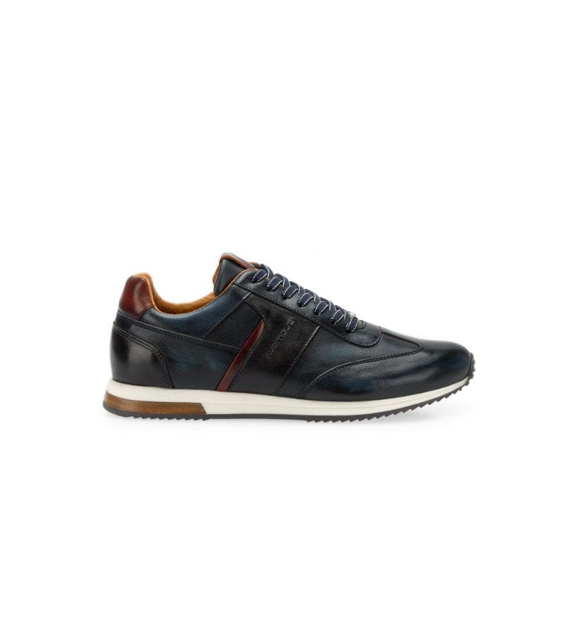 Ambitious Mens NAVY / 8UK Ambitious Mens Premium Navy Leather Fashion Trainer 11721-5909AM.1