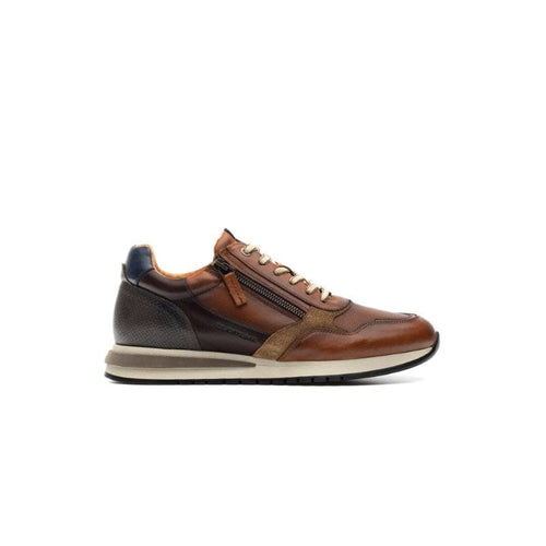 Ambitious Mens TAN / 8UK Ambitious Mens Tan Leather Temple Fashion Trainer - 13719-6584AM