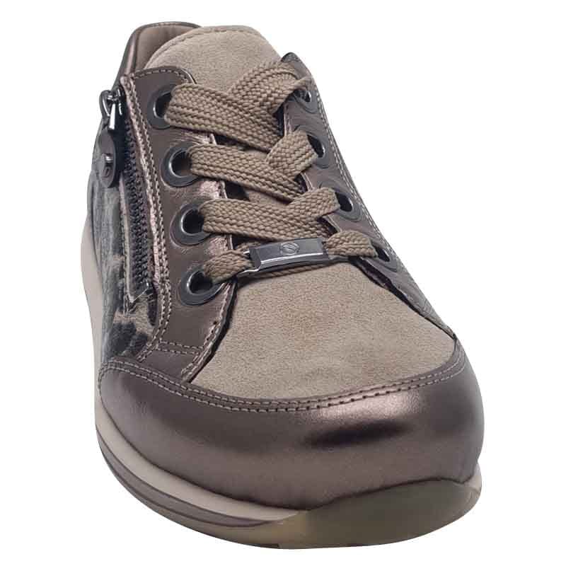 Ara Womens Ara Womens Beige Lace Up Side Zip Osaka Sneaker 12-64587-05