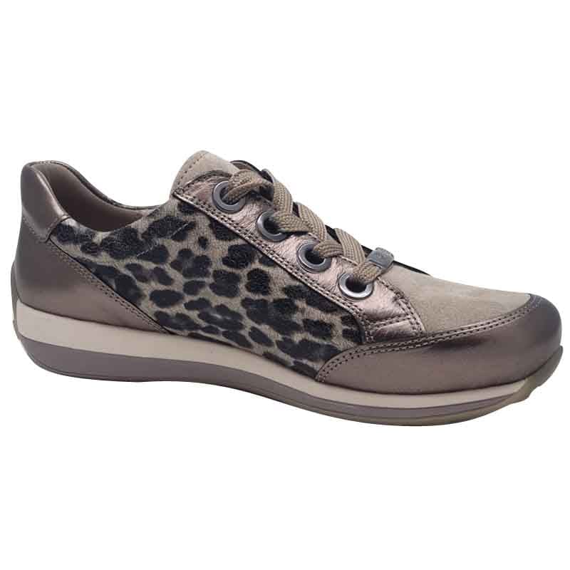Ara Womens Ara Womens Beige Lace Up Side Zip Osaka Sneaker 12-64587-05