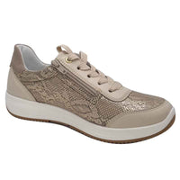 Ara Womens Ara Womens Beige Side Zip Osaka Fashion Trainer 12-25532-05
