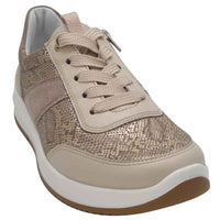 Ara Womens Ara Womens Beige Side Zip Osaka Fashion Trainer 12-25532-05