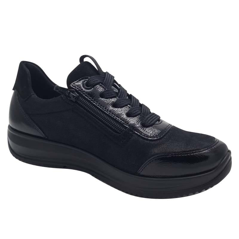 Ara Womens Ara Womens Black Lace Up Osaka Fashion Trainer 12-25532-10