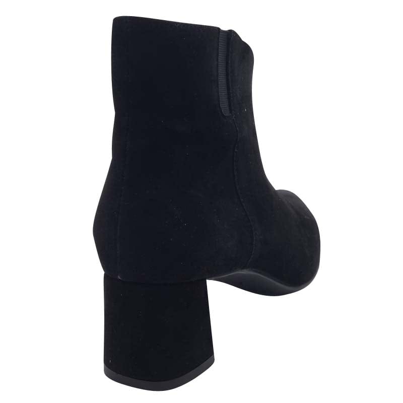 Ara Womens Ara Womens Black Side Zip Leather Block Heel Ankle Boot 12-52408-11