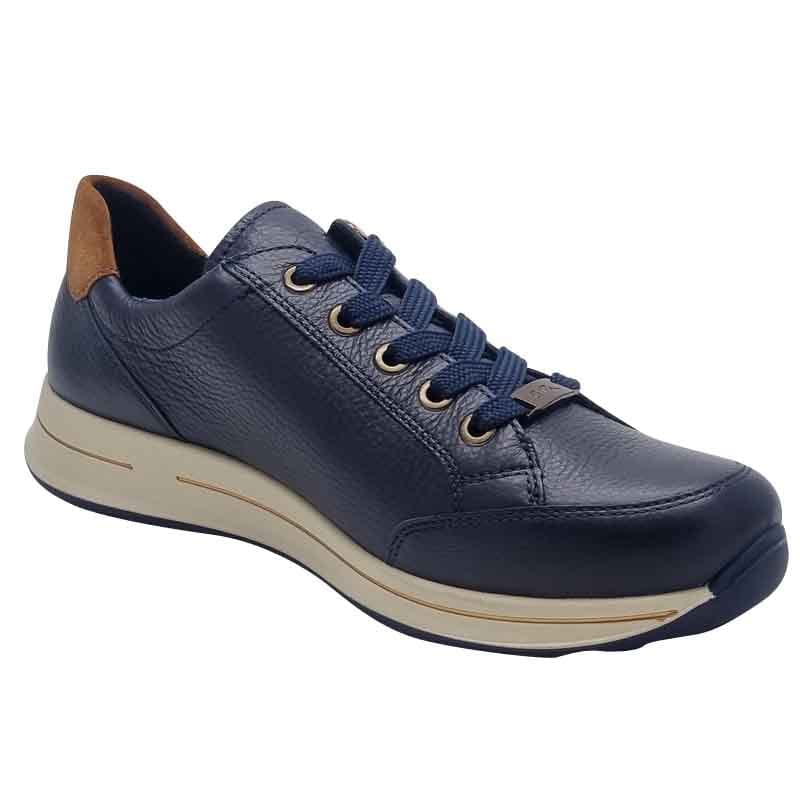 Ara Womens Ara Womens Blue Lace Up Side Zip Osaka Sneaker 12-24801-22