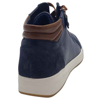 Ara Womens Ara Womens Blue Lace Up Side Zip Rom-Sport Sneaker 12-24499-92