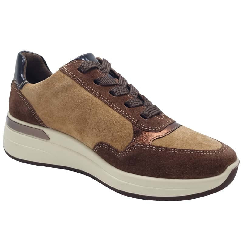 Ara Womens Ara Womens Brown Side Zip Garda Fashion Trainer 12-57702-26