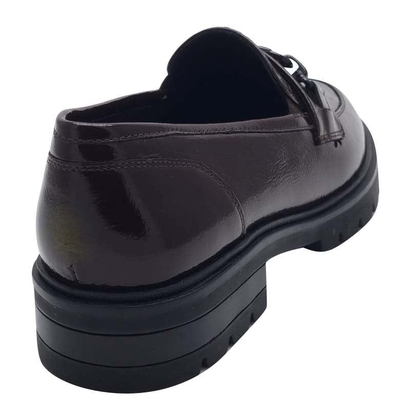 Ara Womens Ara Womens Burgundy Slip On Leather Wide Fit Cambridge Shoes 12-11219-19