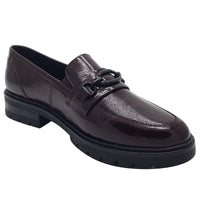 Ara Womens Ara Womens Burgundy Slip On Leather Wide Fit Cambridge Shoes 12-11219-19