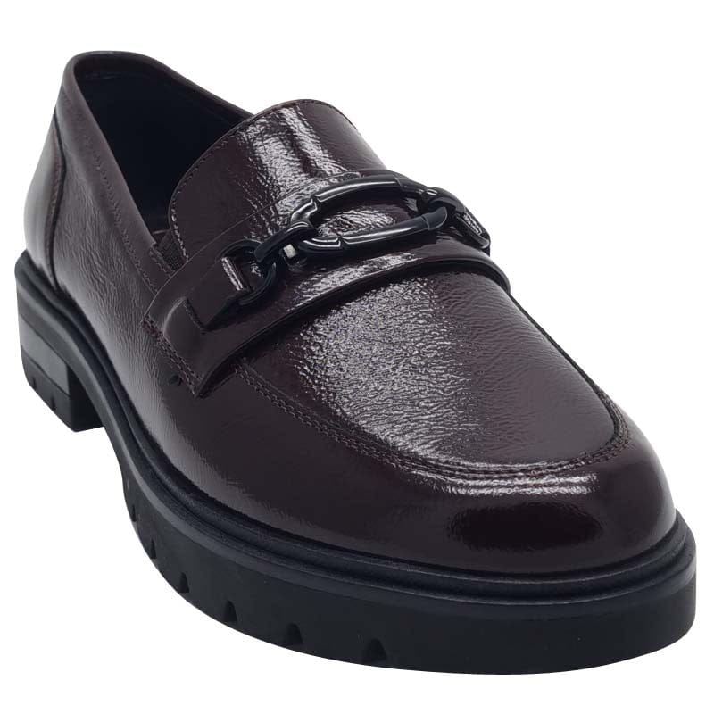 Ara Womens Ara Womens Burgundy Slip On Leather Wide Fit Cambridge Shoes 12-11219-19