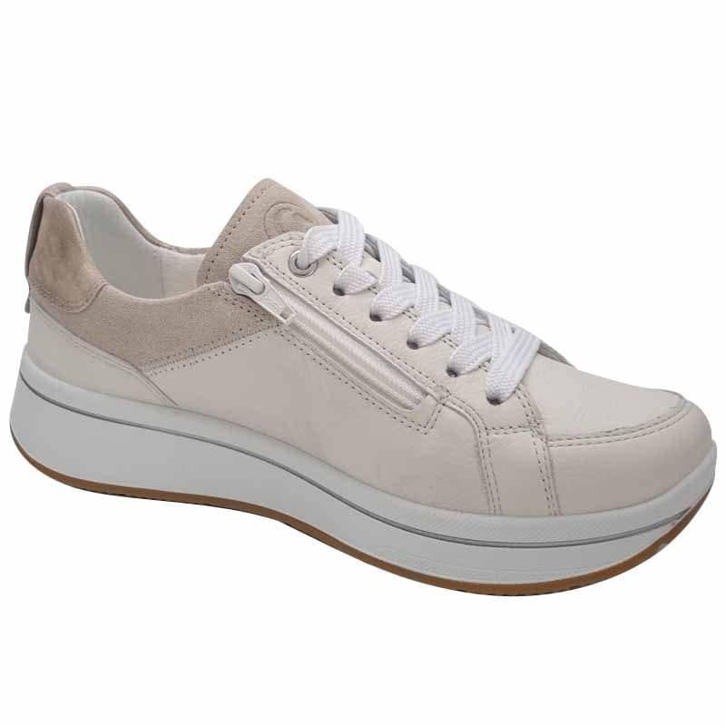 Ara Womens Ara Womens Cream Lace Up Sapporo Fashion Trainer 12-27512-09