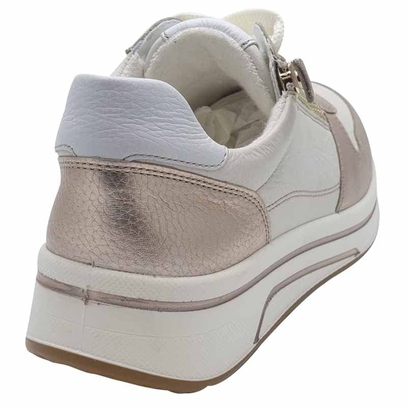 Ara Womens Ara Womens Cream Lace-up Sapporo Sneakers 12-27540-07