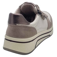 Ara Womens Ara Womens Cream Lace Up Side Zip Sapporo Sneaker 12-27540-95