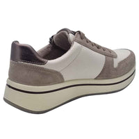 Ara Womens Ara Womens Cream Lace Up Side Zip Sapporo Sneaker 12-27540-95