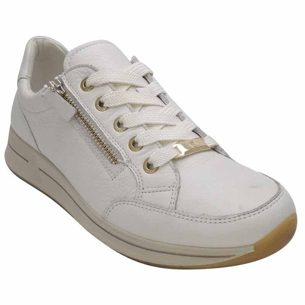 Ara Womens Ara Womens Cream Side Zip Osaka Fashion Trainer 12-24801-97