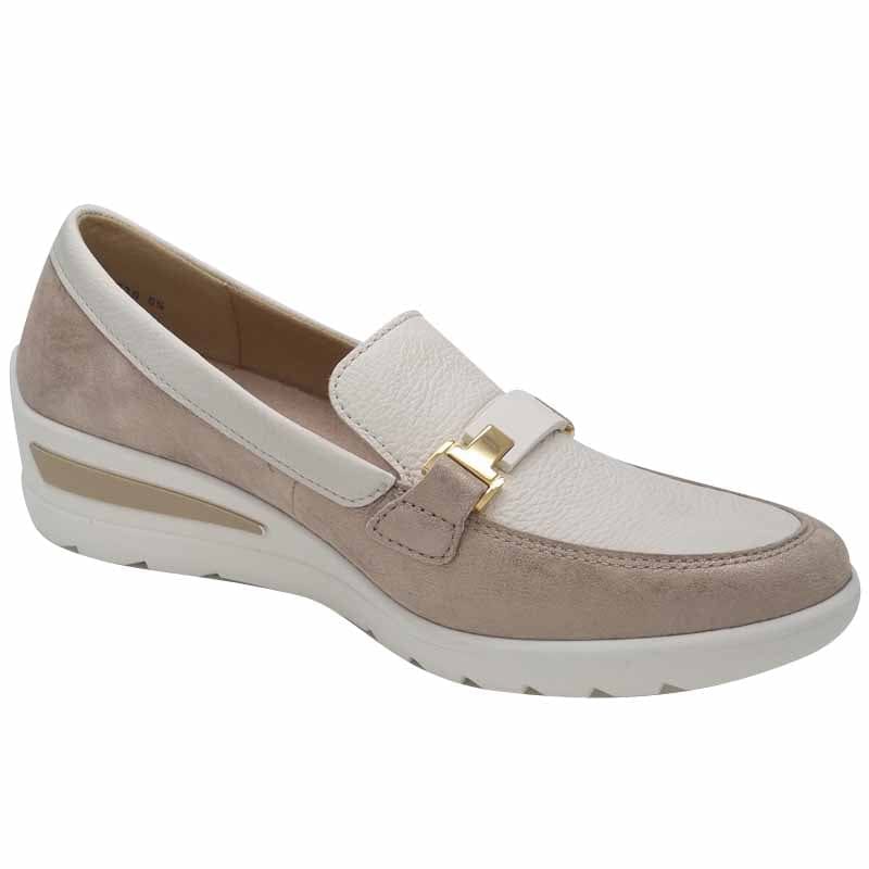 Ara Womens Ara Womens Cream Slip On Leather Zürich Court Shoes 12-50630-05