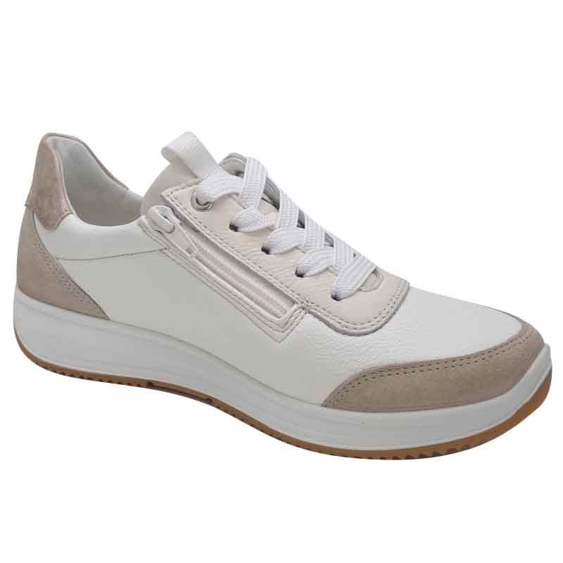 Ara Womens Ara Womens Cream Wide Fit Osaka Fashion Trainer 12-25532-08